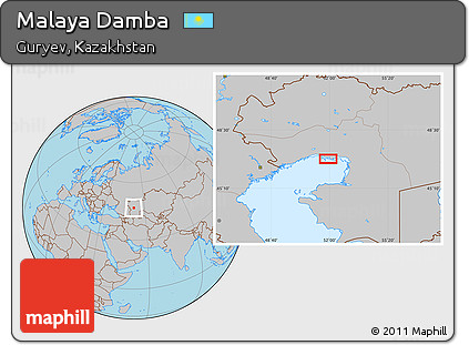 Gray Location Map of Malaya Damba
