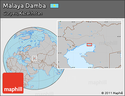 Gray Location Map of Malaya Damba