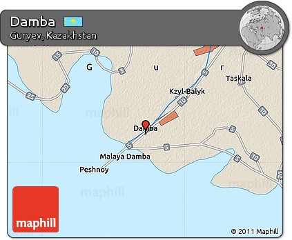 Shaded Relief Map of Damba