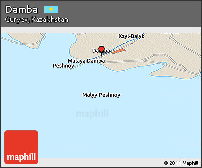 Shaded Relief Panoramic Map of Damba