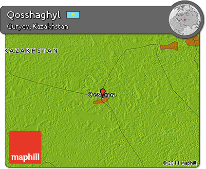 Physical 3D Map of Qosshaghyl