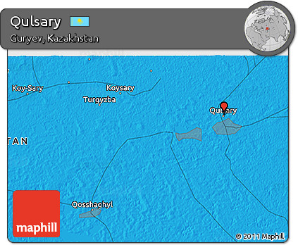 Political 3D Map of Qulsary