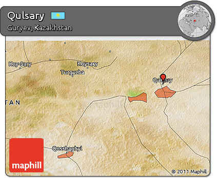 Satellite 3D Map of Qulsary