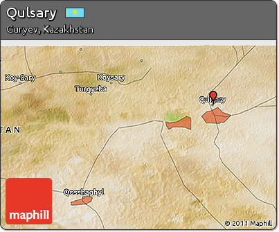 Satellite 3D Map of Qulsary