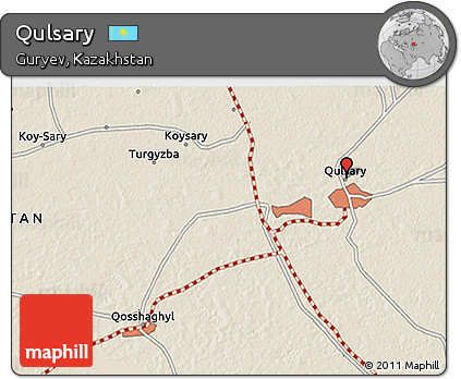 Shaded Relief 3D Map of Qulsary