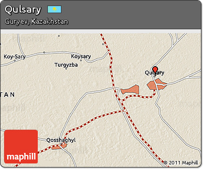 Shaded Relief 3D Map of Qulsary