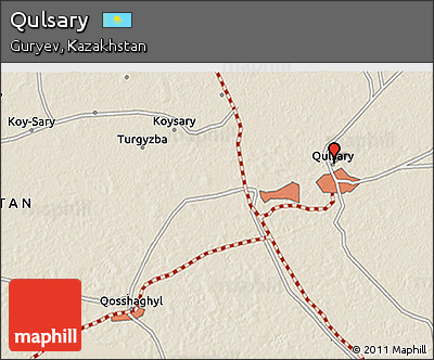 Shaded Relief 3D Map of Qulsary