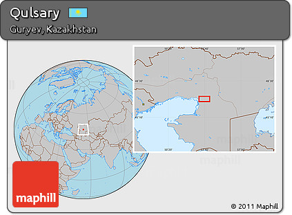Gray Location Map of Qulsary