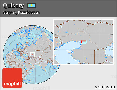 Gray Location Map of Qulsary