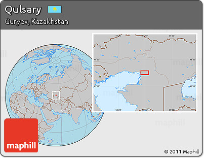Gray Location Map of Qulsary