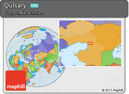 Political Location Map of Qulsary