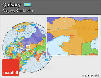Political Location Map of Qulsary