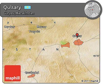 Satellite Map of Qulsary