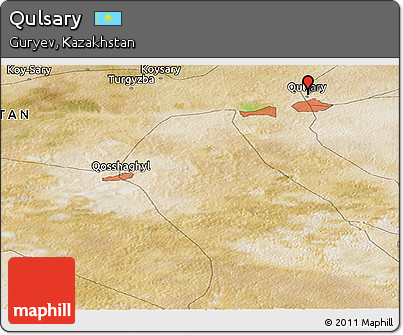 Satellite Panoramic Map of Qulsary