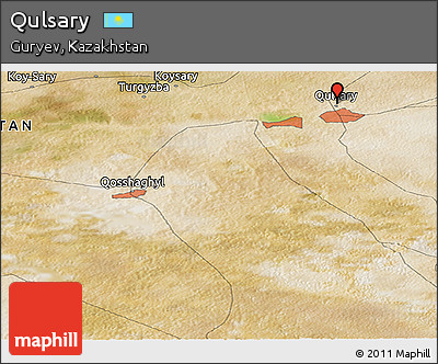 Satellite Panoramic Map of Qulsary