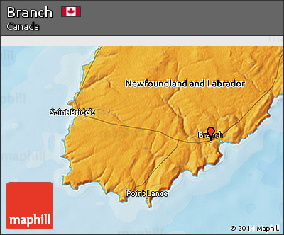 Political 3D Map of Branch