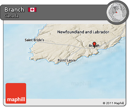 Shaded Relief Panoramic Map of Branch