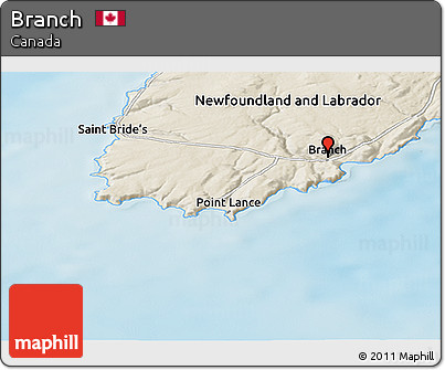 Shaded Relief Panoramic Map of Branch