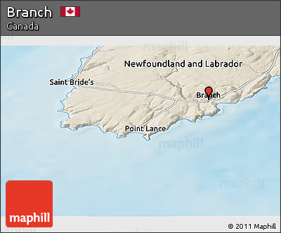 Shaded Relief Panoramic Map of Branch