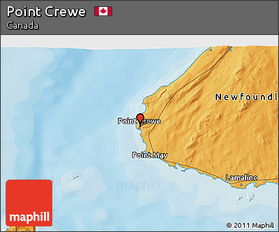 Political 3D Map of Point Crewe
