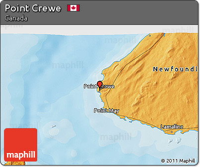 Political 3D Map of Point Crewe