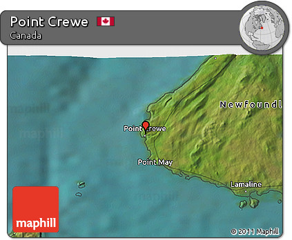 Satellite 3D Map of Point Crewe