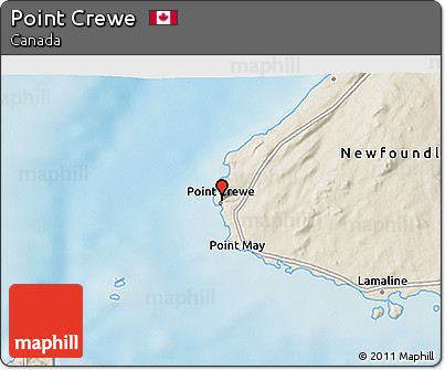 Shaded Relief 3D Map of Point Crewe