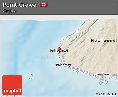 Shaded Relief 3D Map of Point Crewe