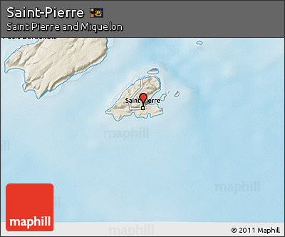 Shaded Relief 3D Map of Saint-Pierre