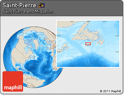 Shaded Relief Location Map of Saint-Pierre