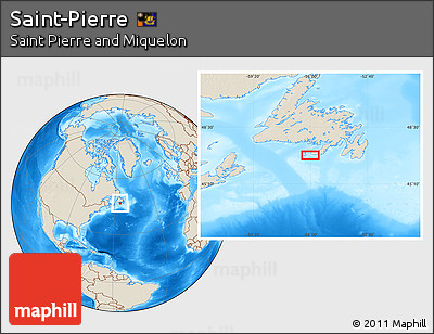 Shaded Relief Location Map of Saint-Pierre