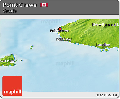 Physical Panoramic Map of Point Crewe