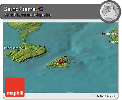 Satellite Panoramic Map of Saint-Pierre