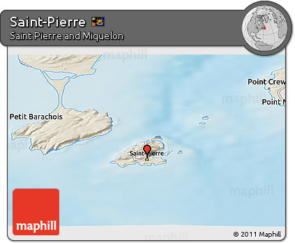 Shaded Relief Panoramic Map of Saint-Pierre