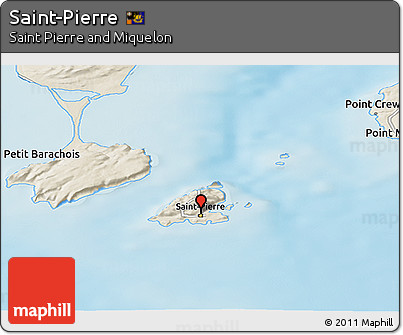 Shaded Relief Panoramic Map of Saint-Pierre