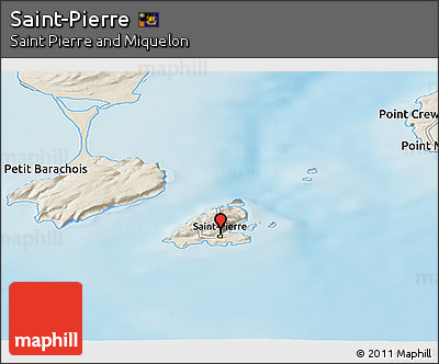 Shaded Relief Panoramic Map of Saint-Pierre