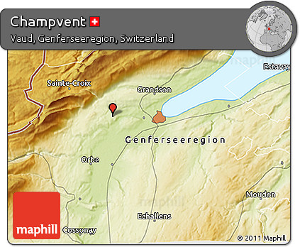 Physical 3D Map of Champvent