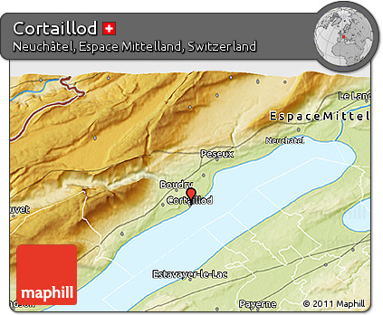 Physical 3D Map of Cortaillod