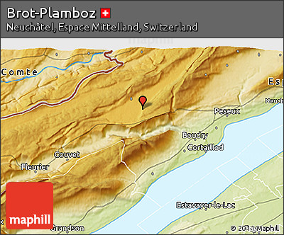 Physical 3D Map of Brot-Plamboz