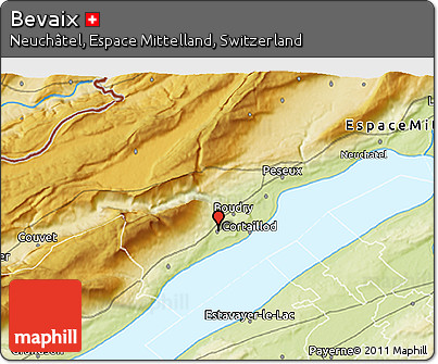 Physical 3D Map of Bevaix