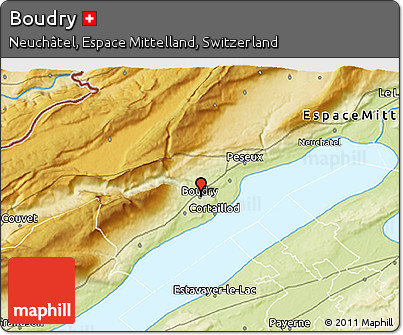 Physical 3D Map of Boudry