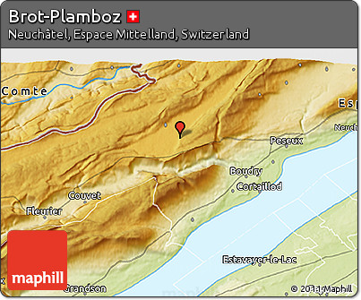 Physical 3D Map of Brot-Plamboz