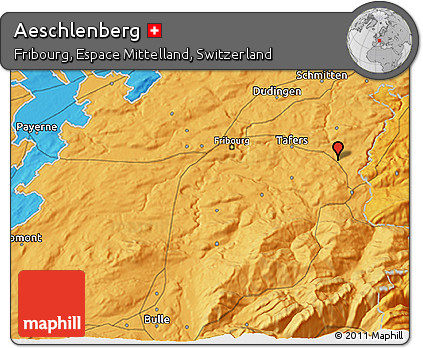 Political 3D Map of Aeschlenberg