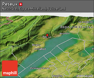 Satellite 3D Map of Peseux