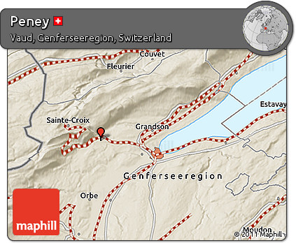 Shaded Relief 3D Map of Peney