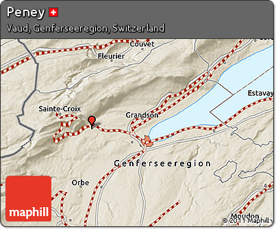 Shaded Relief 3D Map of Peney