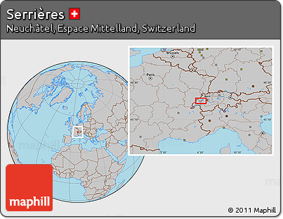 Gray Location Map of Serrières