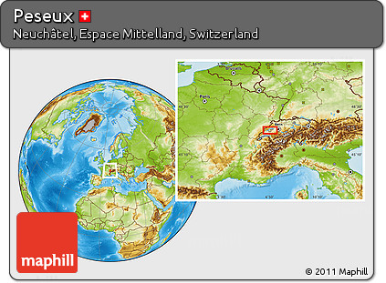 Physical Location Map of Peseux