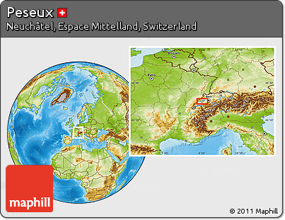 Physical Location Map of Peseux