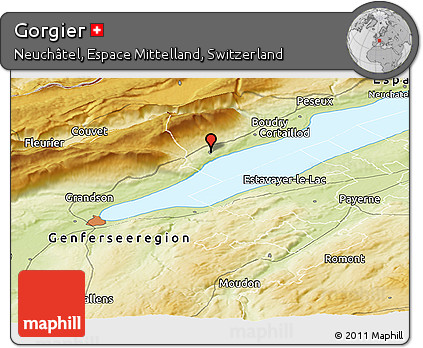 Physical Panoramic Map of Gorgier